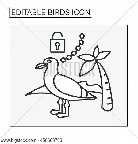 Seagull Line Icon. Bird Symbolize The Spirit Of Freedom And Independence Outside Of Relationships. B