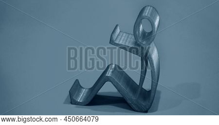 Abstract Isolated Object Of A Green Color Printed On A 3d Printer