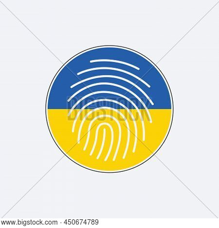 Ukrainian Identity Blue And Yellow Fingerprint. Im Ukrainian. Stop War. Stock Vector Illustration Is