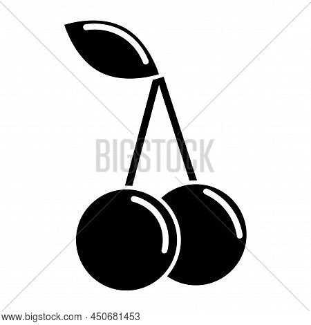 Flat Cartoon Cherry. Fresh Healthy Food. Love Symbol. Sweet Food. Vector Illustration. Stock Image.