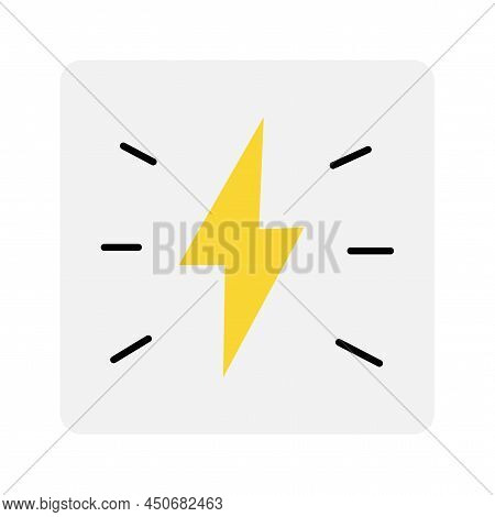 Yellow Lightning Sign. 3d Vector Illustration Icon. Arrow Icon. Stock Image.