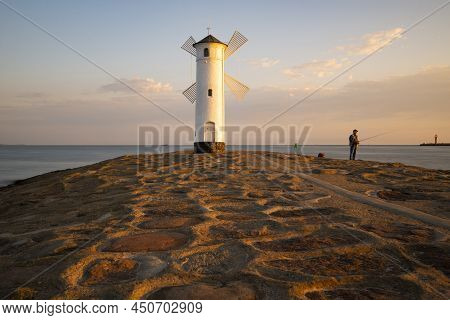 Lighthouse Windmill Stawa Mlyny, Swinoujscie, Baltic Sea - Poland