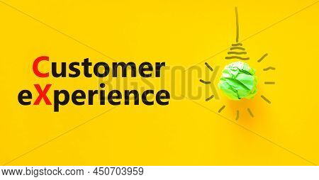 Cx Customer Experience Symbol. Concept Words Cx Customer Experience. Green Light Bulb Icon. Beautifu