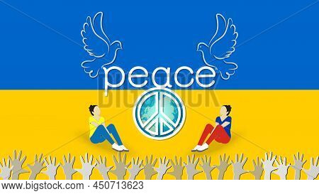 Concept Symbol For Peace Call For Ukraine To Stop The War.