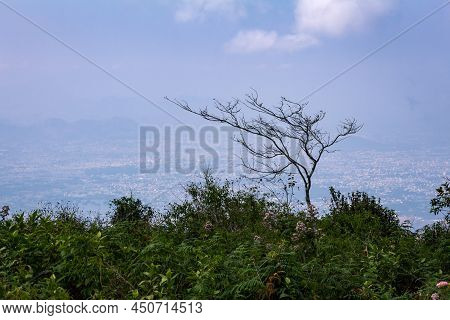 Scenic Landscape View Of The Plains Of Salem City From A View Point In Yercaud, Tamil Nadu. Selectiv