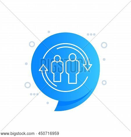 Staff Rotation, Hr Icon, Line Vector Art