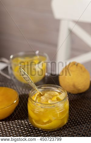 Yuzu Tea Made From Yuzu Jam And Honey. Yuja-chhong Is A Marmalade Made From Yuzu Zest, Juice And Hon