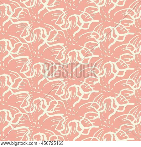 Wild Meadow Flower Weave Seamless Vector Pattern Background. Modern Floral Line Art Textural Backdro