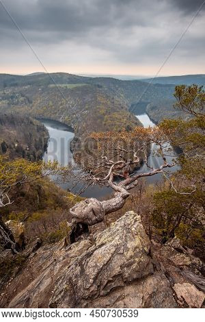Meander Of The River Vltava Called Maj Near Village Teletin Near Prague.