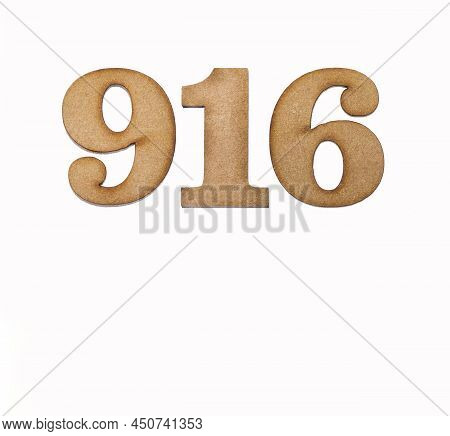 Number 916 - Piece Of Wood Isolated On White Background