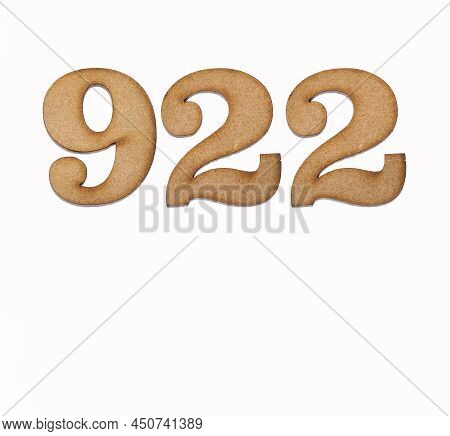 Number 922 - Piece Of Wood Isolated On White Background