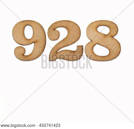 Number 928 - Piece Of Wood Isolated On White Background