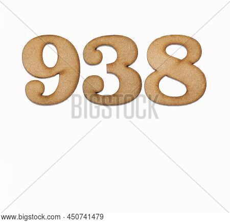 Number 938 - Piece Of Wood Isolated On White Background