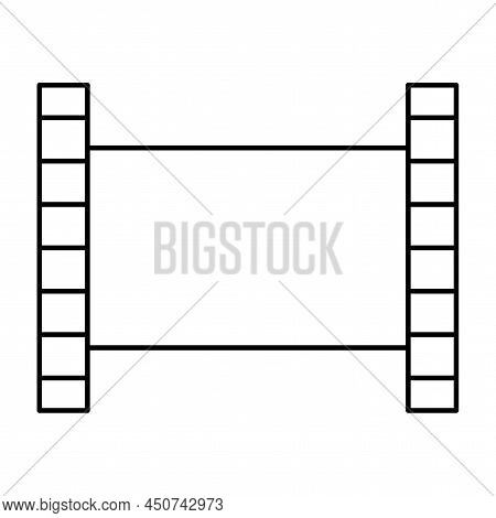 Film On White Background. Video Recording. Old Retro Cinema Movie Strip. Photo Frame. Vector Illustr