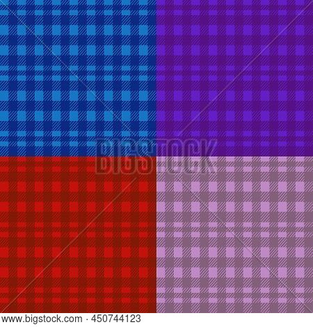 Seamless Pastel Vichy Backgrounds For Tablecloth, Dress, Skirt, Napkin. Vector