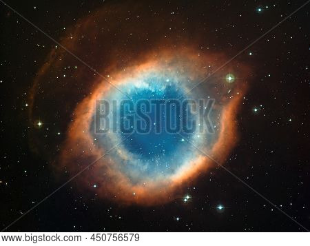 Planetary Nebula Helix Ngc 7293. Elements Of This Picture Furnished By Eso