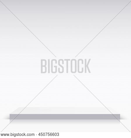 Abstract Background With White Color Podium For Presentation. Vector