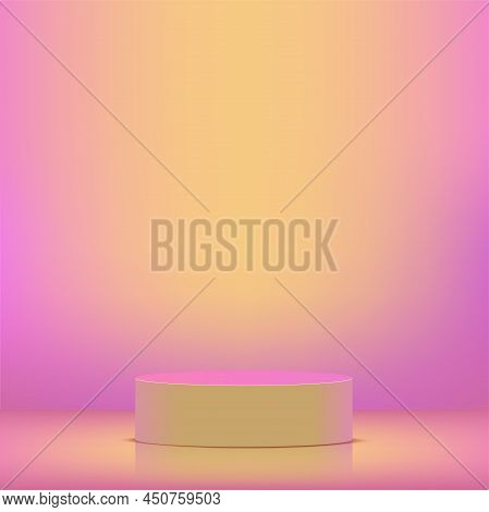 Abstract Background With Colorful Podium For Presentation. Vector