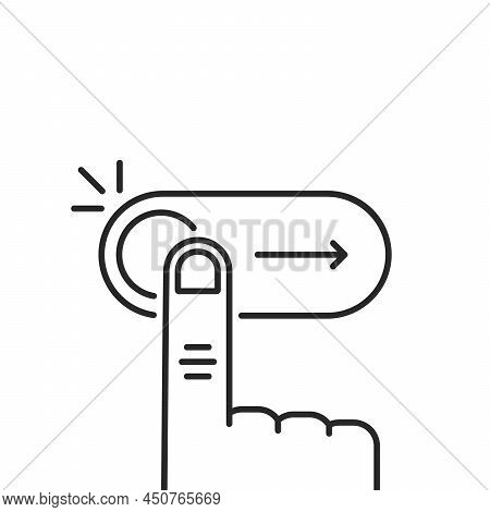 Black Thin Line Swipe Right Icon. Linear Flat Trend Modern Stroke Unlock Logotype Graphic Lineart De