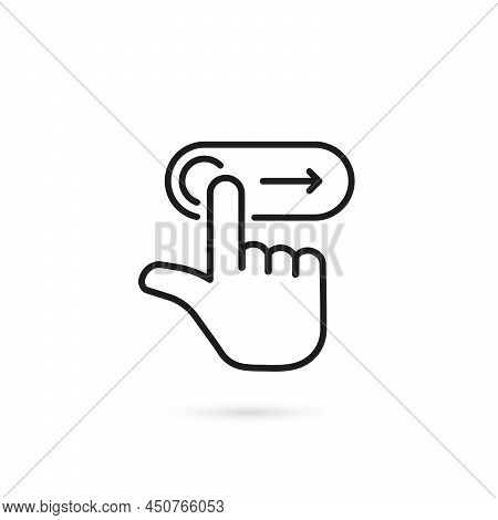 Swipe Right Like Thin Line Unlock Icon. Linear Flat Trend Modern Stroke Logotype Graphic Lineart Des