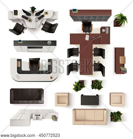 Office Interior  Elements Collection. Office Interior Vector Illustration. Office Interior Decorativ