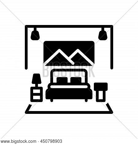 Black Solid Icon For Suite Set-of-rooms Suite-of-rooms Living-quarters Lodging Bedroom House Furnitu