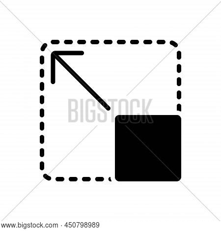 Black Solid Icon For Expanded Enlarge Re-size Maximize Arrowhead Arrow