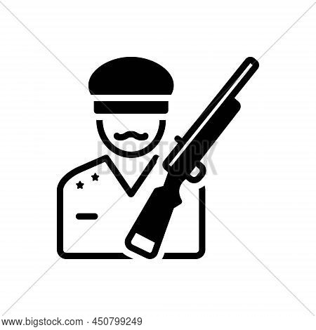 Black Solid Icon For Fought Battle Protect Freedom Fighter  Soldier Warrior