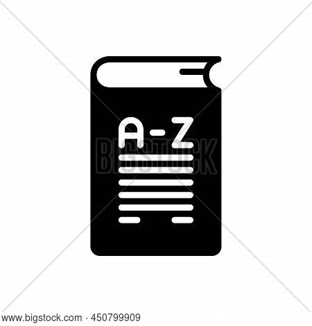 Black Solid Icon For Vocabulary Terminology Glossary Glossary Nomenclature Dictionary Dictionary