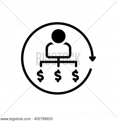 Black Solid Icon For Collectors Depositor Converge Agent Customs Benefit Aggregate Money