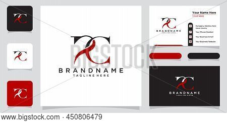 Initial Letter Logo Rc, Cr, Template Logo Design Vector With Business Card Design