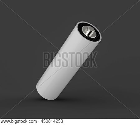 Aa Size Battery Isolated On White Background Blank Rechargeable Battery Aa Or Aaa Size 3d Illustrati