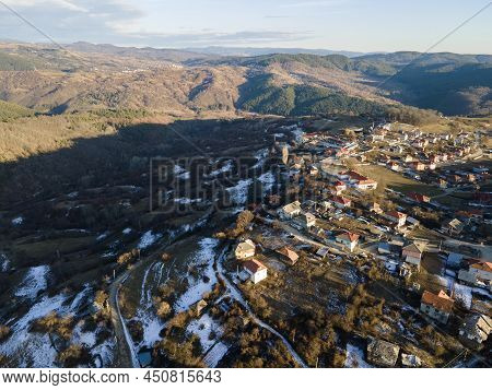 Aerial View Of Village Of Dolen, Bulgaria