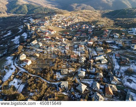 Aerial View Of Village Of Dolen, Bulgaria
