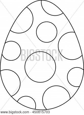 Painted Colorful Vector Easter Eggs Linear Set
