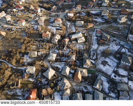 Aerial View Of Village Of Dolen, Bulgaria