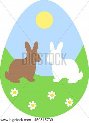 Painted Colorful Vector Easter Eggs Linear Set