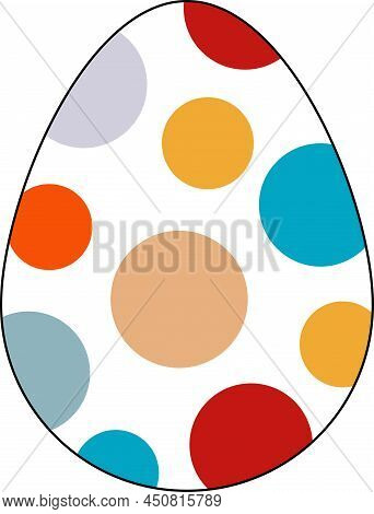 Painted Colorful Vector Easter Eggs Linear Set