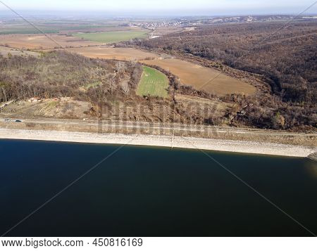 Aerial Panorama Of The Forty Springs Reservoir Near Town Of Asenovgrad, Plovdiv Region, Bulgaria