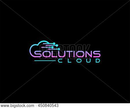 Cloud Tech Logo Design Template. Cloud Stylish Logo And Icons