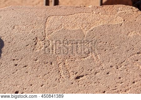 Detail Of The Prehistoric Rock Paintings Of The San People In Western Namibia, Near Twyfelfontein.