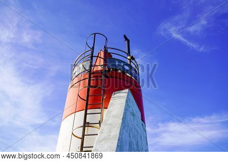 Hossegor Cap-breton Lighthouse In Blue Summer Sky