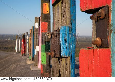 Bottrop, Germany - April 27, 2021: Haniel Tip, Landmark Of Ruhr Metropolis Against Sky On April 27, 