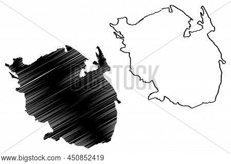 Funen Island (kingdom Of Denmark) Map Vector Illustration, Scribble Sketch Fyn Map