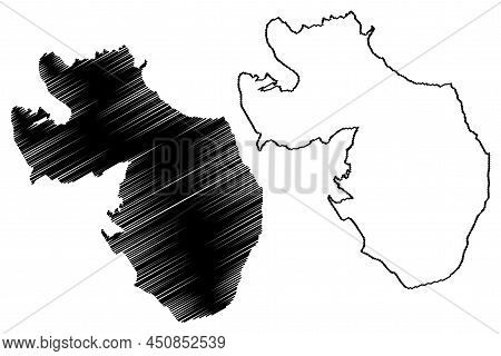 Gimsoya Island (kingdom Of Norway) Map Vector Illustration, Scribble Sketch Gimsoya Map
