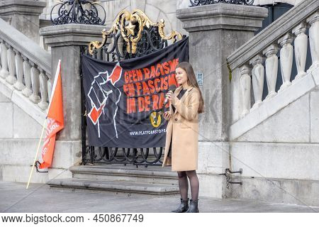 Maastricht, South Limburg, Netherlands. March 13, 2022. Protest: No Racism, No Fascism In The Counci
