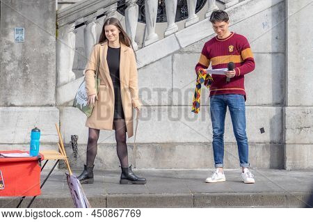 Maastricht, South Limburg, Netherlands. March 13, 2022. Protest: No Racism, No Fascism In The Counci