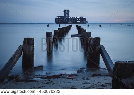 Babie Doly, Poland - January 2, 2020: Ruins Of An Old Torpedo House In Babie Doly, Poland.