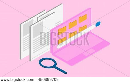 Magnifying Glass With File Searching Bes Logo