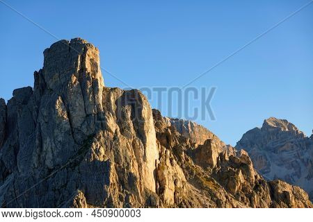 Averau Peak (2649 m) in the Dolomites, Italy, Europe                               